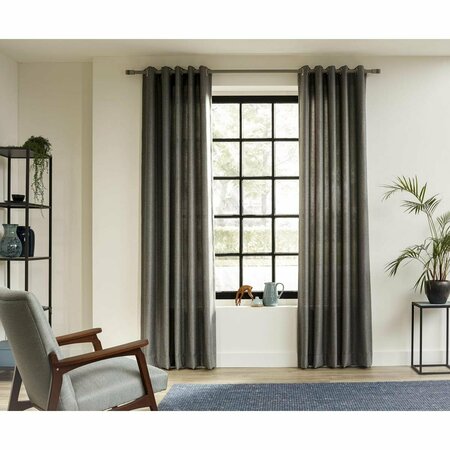 LTL HOME PRODUCTS 63 in. Smoke Intensions Single Curtain Rod Kit, Grey SMKFABCEIL63